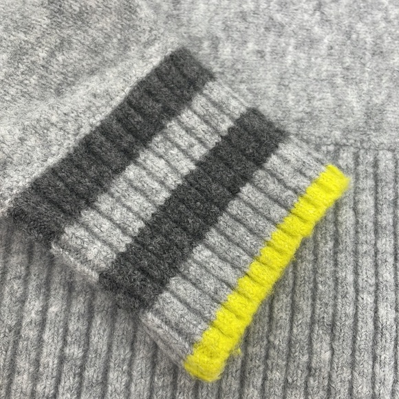 Pringle of Scotland x H&M Women’s Sweater S Grey Neon Yellow Cuff Hood Drawcord - Picture 14 of 16